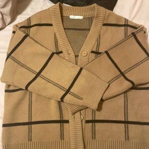 Oak + Fort oversized plaid cardigan